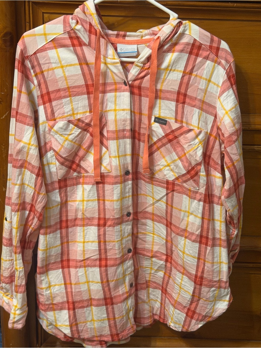 Columbia Women’s Plaid Hooded Button-Up Shirt